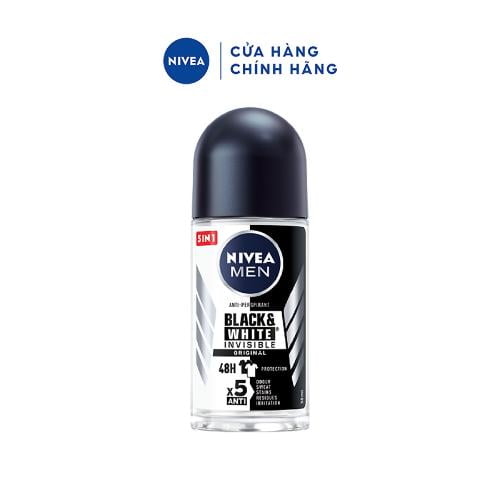 Lăn Ngăn Mùi NIVEA MEN Black&White Ngăn Vệt Ố Vàng Vượt Trội 50ml