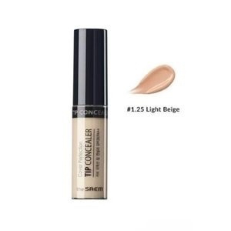 Kem Che Khuyết Điểm The Saem Cover Perfection Tip Concealer #1.25 Clear Beige 6.8G Made In Korea