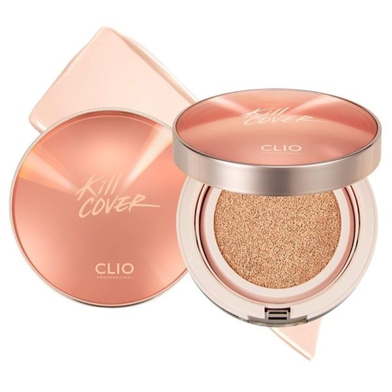 Set 2 Lõi Phấn Nước Che Phủ Khuyết Điểm Lớp Nền Căng Bóng Clio Kill Cover Glow Cushion Spf50+ Màu 2Bp Da Sáng