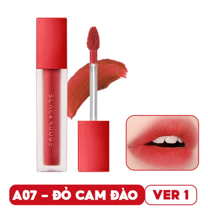 Son Kem Lì Black Rouge Air Fit Velvet Tint A07 Pure Crimson – Đỏ Cam Đào