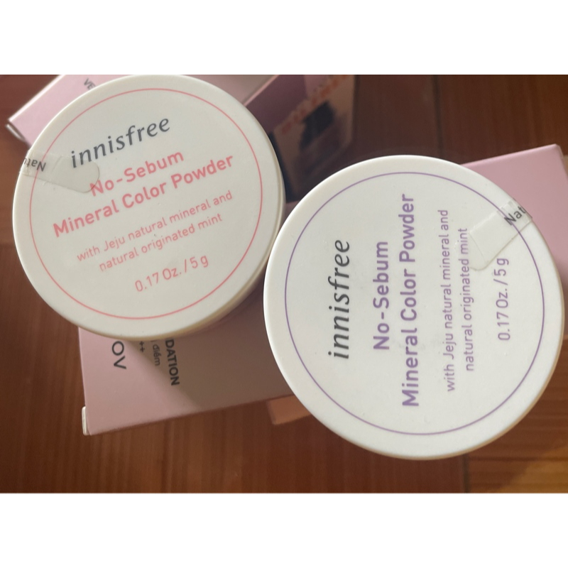 Phấn Phủ Bột Kiềm Dầu No Sebum Mineral Color Powder Innisfree Hàn Quốc 5Gr #Hồng , Kiềm Dầu, Mịn Lớp Trang Điểm, Cho Da Tái, Da Nhợt Nhạt