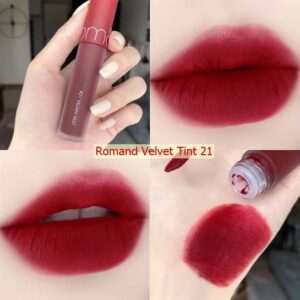 Son kem romand zero velvet tint #21villain vest đỏ trầm