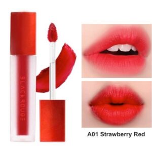 Son kem lì black rouge air fit velvet tint a01 strawberry red - đỏ dâu