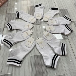 Vớ trắng vạch đen ngắn aguo