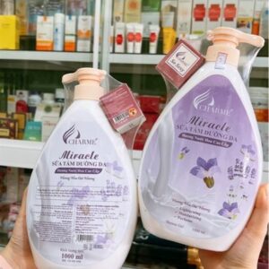 Sữa tắm dưỡng da charme miracle hương hoa oải hương 1000ml + nước hoa mini