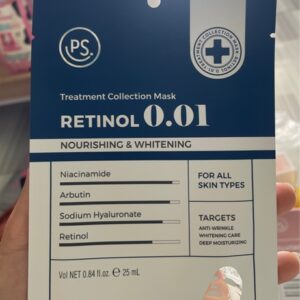 Mặt nạ prettyskin retinol 0.01 giúp trắng , dưỡng ẩm da, giúp làm giảm nếp nhăn trên da, ngừa lão hoá giúp da mịn màng