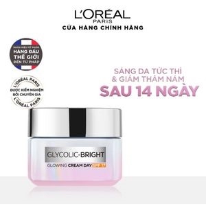 L'oreal kem dưỡng sáng da ban ngày spf17 glycolic bright glowing 50ml