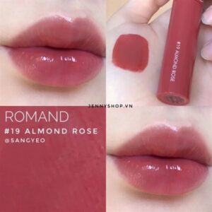 Son tint bóng romand 19 juicy lasting tint 19 #almond rose : hồng nâu đất