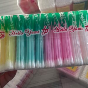 Bông tăm hello yumi con gấu đánh trống