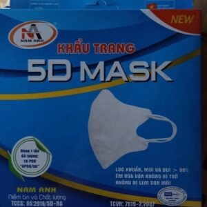 Khẩu trang famapro 5d mask quai thun màu trắng.