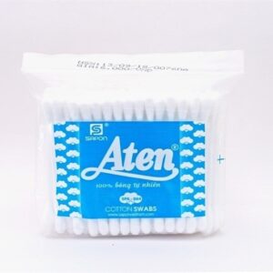 Bông tăm aten thân nhựa túi zipper người lớn 90 pcs