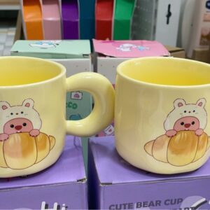 R201 cốc sứ gấu loopy vàng