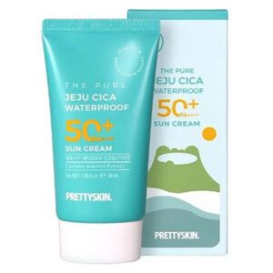 Kem chống nắng jeju cica prettyskin waterproof 50ml xanh dương