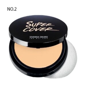 Phấn phủ sivanna super cover highest wear pact hf201 #02 natural beige