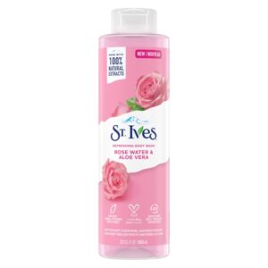 ❣️sữa tắm tẩy tế bào chết st. ives rose water & aloe vera plant based natural body wash soap 650ml