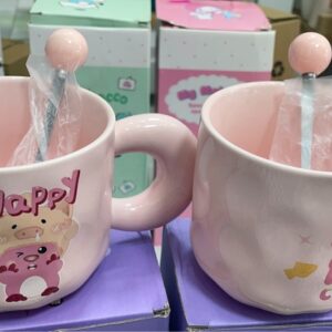 R201 cốc sứ loopy có thìa mix 500ml