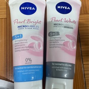 Nivea sữa rửa mặt trắng da ngọc trai micro bubble deep clean foam 5in1 cho da thường và da hỗn hợp 100g