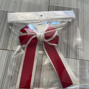 Kẹp nơ trắng phối đỏ