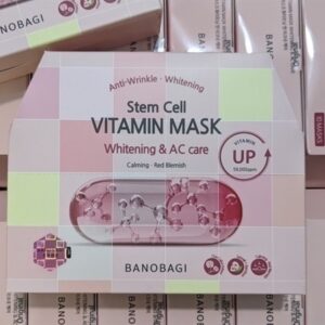 Mặt nạ thuốc banobagi stem cell vitamin mask whitening & ac care kháng viêm, làm dịu và giảm sưng viêm các nốt mụn đỏ, đồng thời kiểm soát lượng bã nhờn, ngăn ngừa hình thành nhân mụn mới, hỗ trợ phục hồi và tái tạo làn da sau tổn thương