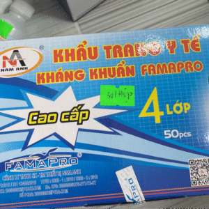 Khẩu Trang Famapro 4 Lớp Màu Xanh - Bảo Vệ Hiệu Quả, Thoáng Khí