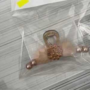 Kẹp gấp lông đính đá